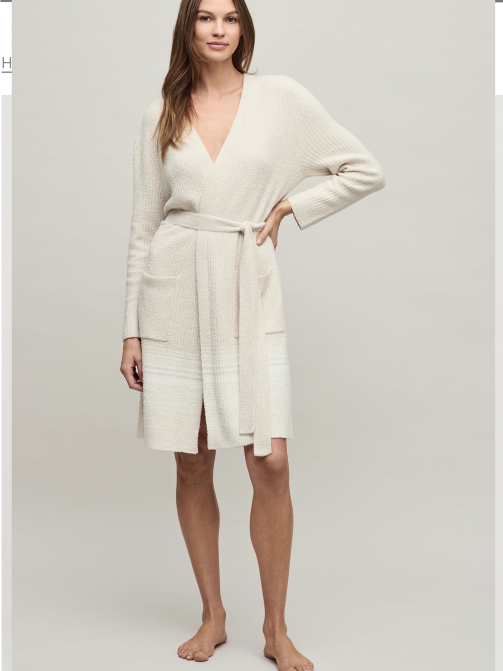 Barefoot Dreams CozyChic Lite® Variegated Stripe Ribbed Robe